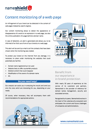 Content monitoring of a web page