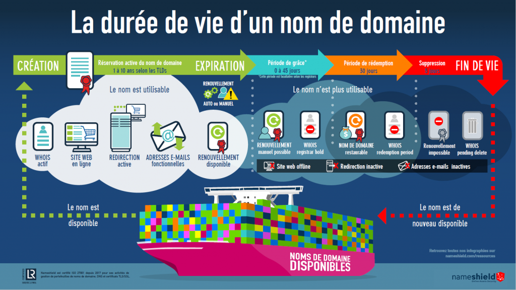 Infographie : La durée de vie d'un Nom de Domaine