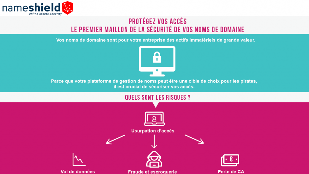 Infographie : Protégez vos accès : le premier maillon de la sécurité de vos noms de domaine.